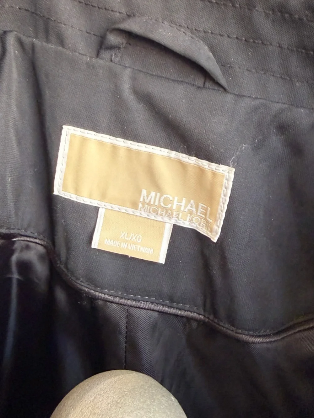 MICHAEL Michael Kors Black Double-Breasted Trench Coat Rain Coat with Belt - Picture 4 of 8